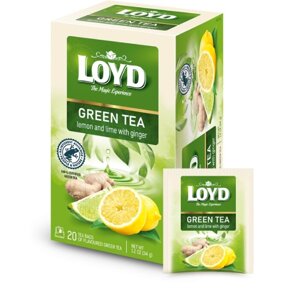 Herbata Loyd Green Lemon & Lime & Ginger 20x1,7g - opinie w konesso.pl